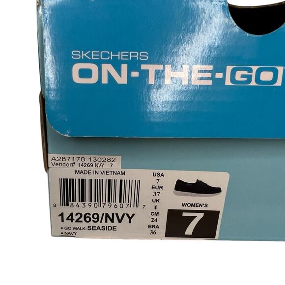 Skechers On-The-Go Low Women's Navy Blue Canvas Walking Sneakers Shoes Size 7 - Picture 16 of 16